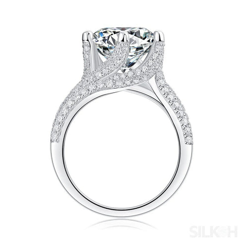 5 Carat Moissanite Sterling Silver Split Shank Engagment