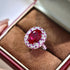 7.65 CT Oval cut Sterling Silver Ruby Ring Beau