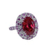 7.65 CT Oval cut Sterling Silver Ruby Ring Beau