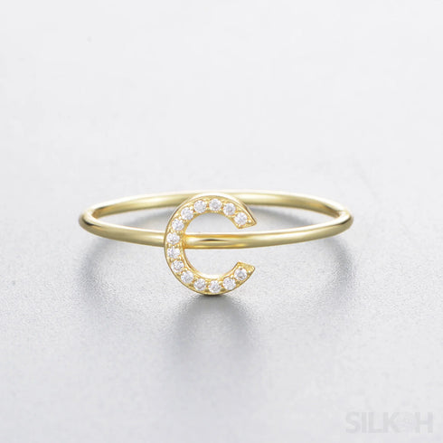 A-z Sterling Silver Zircon Letter Ring Pat - Jewelry