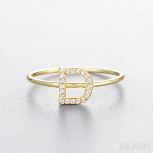 A-z Sterling Silver Zircon Letter Ring Pat - Jewelry