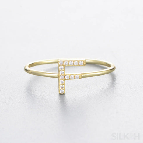 A-z Sterling Silver Zircon Letter Ring Pat - Jewelry