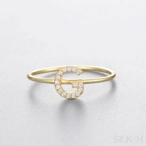 A-z Sterling Silver Zircon Letter Ring Pat - Jewelry
