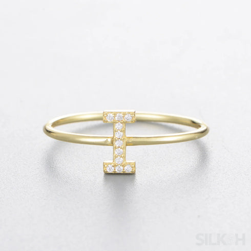 A-z Sterling Silver Zircon Letter Ring Pat - Jewelry