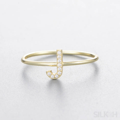 A-z Sterling Silver Zircon Letter Ring Pat - Jewelry