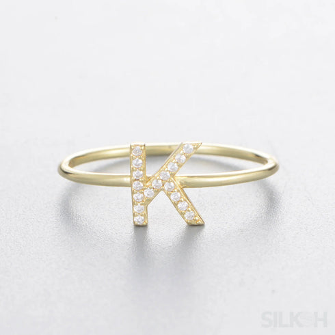 A-z Sterling Silver Zircon Letter Ring Pat - Jewelry