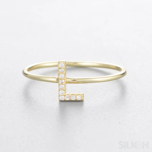 A-z Sterling Silver Zircon Letter Ring Pat - Jewelry