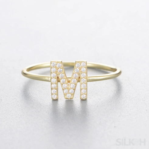 A-z Sterling Silver Zircon Letter Ring Pat - Jewelry