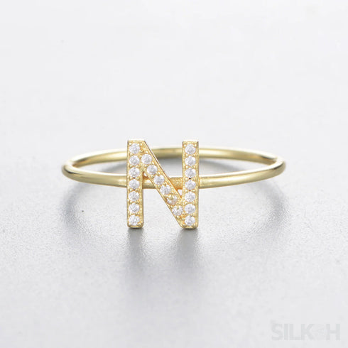 A-z Sterling Silver Zircon Letter Ring Pat - Jewelry