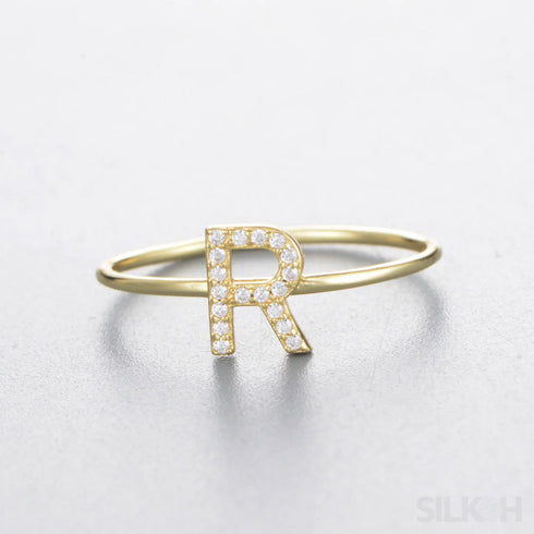 A-z Sterling Silver Zircon Letter Ring Pat - Jewelry