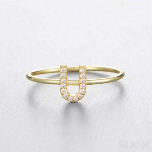 A-z Sterling Silver Zircon Letter Ring Pat - Jewelry