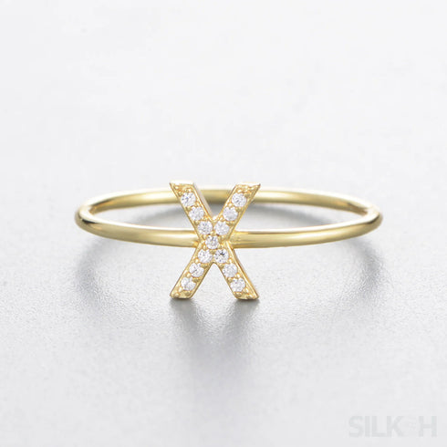 A-z Sterling Silver Zircon Letter Ring Pat - Jewelry