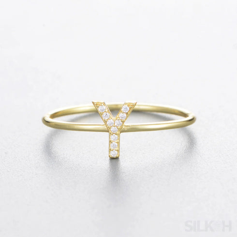 A-z Sterling Silver Zircon Letter Ring Pat - Jewelry