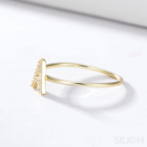 A-z Sterling Silver Zircon Letter Ring Pat - Jewelry