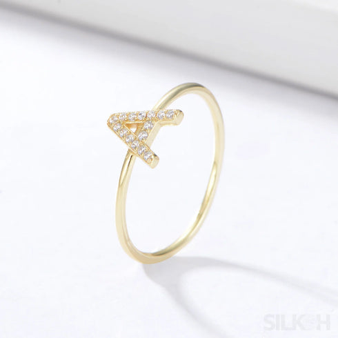 A-z Sterling Silver Zircon Letter Ring Pat - Jewelry