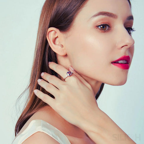 Asscher Sterling Silver Morganite Engagement Ring Eloise