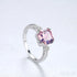 Asscher Sterling Silver Morganite Engagement Ring Eloise
