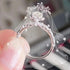 Beautiful Moissanite Sterling Silver Rose Engagement Ring
