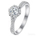 Brilliant Round Cut Moissanite Sterling Silver Twist Ring