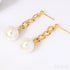 Chain Links 14k Gold Plated Sterling Silver Pearl Dangle