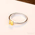 Citrine Yellow Princess Cut Sterling Silver Ring Alani