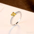 Citrine Yellow Princess Cut Sterling Silver Ring Alani