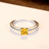 Citrine Yellow Princess Cut Sterling Silver Ring Alani