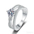 Criss Cross 1 Carat Moissanite Engagement Ring Ivy - Jewelry