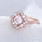 Cushion Cut Sterling Rose Quartz Ring Ariana - Jewelry