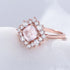 Cushion Cut Sterling Rose Quartz Ring Ariana - Jewelry