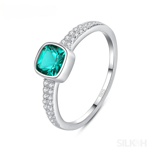 Cushion Cut Sterling Silver Engagement Ring Journee