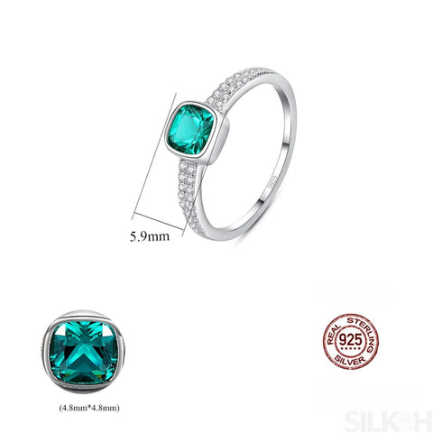 Cushion Cut Sterling Silver Engagement Ring Journee