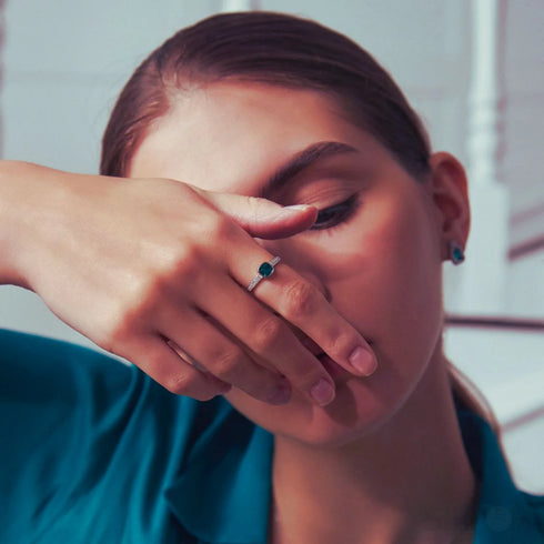 Cushion Cut Sterling Silver Engagement Ring Journee