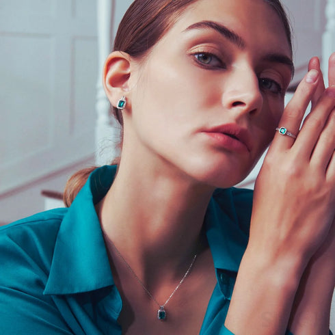 Cushion Cut Sterling Silver Engagement Ring Journee