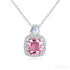 Cushion Cut Sterling Silver Pink Morganite Bridal Jewelry