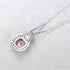 Cushion Cut Sterling Silver Pink Morganite Clavicle Chain