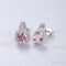 Cushion Cut Sterling Silver Pink Morganite Studs Earrings