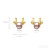 Cute Deer Sterling Silver Natural Pearl Stud Earrings Cam