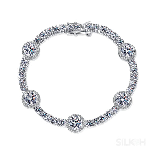 Dazzling Round Cut Moissanite Tennis Bracelet Cal - Jewelry