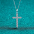 Divine Cross Shaped Moissanite Necklace Bry - Jewelry