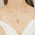 Divine Cross Shaped Moissanite Necklace Bry - Jewelry