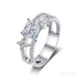 Double Row Cushion Cut Moissanite Engagement Ring Fay