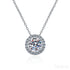 Elegant Halo Pendant 925 Sterling Silver Moissanite