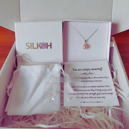 Elegant Oval Sterling Silver Natural Pearl Necklace Ivy