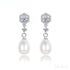 Elegant Sterling Silver Pearl Drop Bridal Earrings Bry