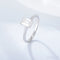 Emerald Cut Zircon Sterling Silver Engagement Ring Ora