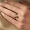 Emerald Cut Zircon Sterling Silver Engagement Ring Ora