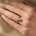 Emerald Cut Zircon Sterling Silver Engagement Ring Ora
