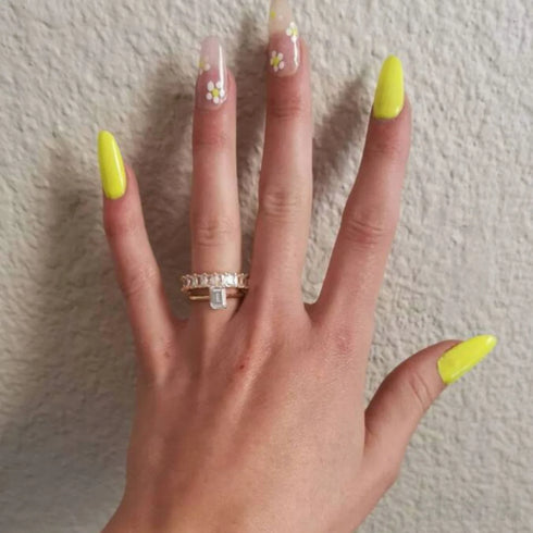 Emerald Cut Zircon Sterling Silver Engagement Ring Ora