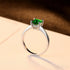 Emerald Princess Cut Sterling Silver Ring Aurora - Jewelry